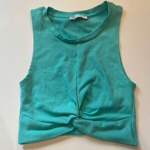 Zara Tie Front Cropped Tank Top